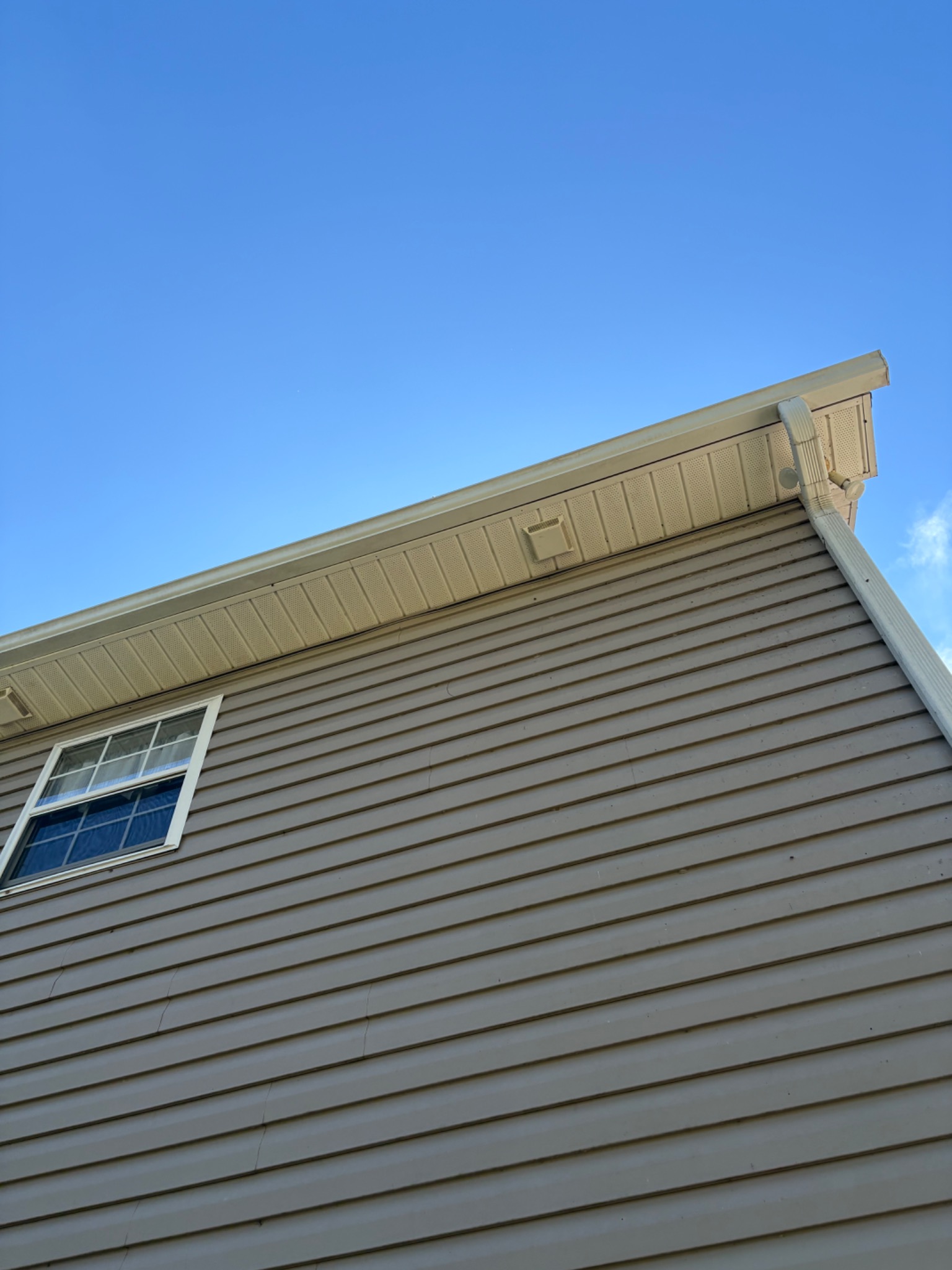 Gutter cleaning project after service