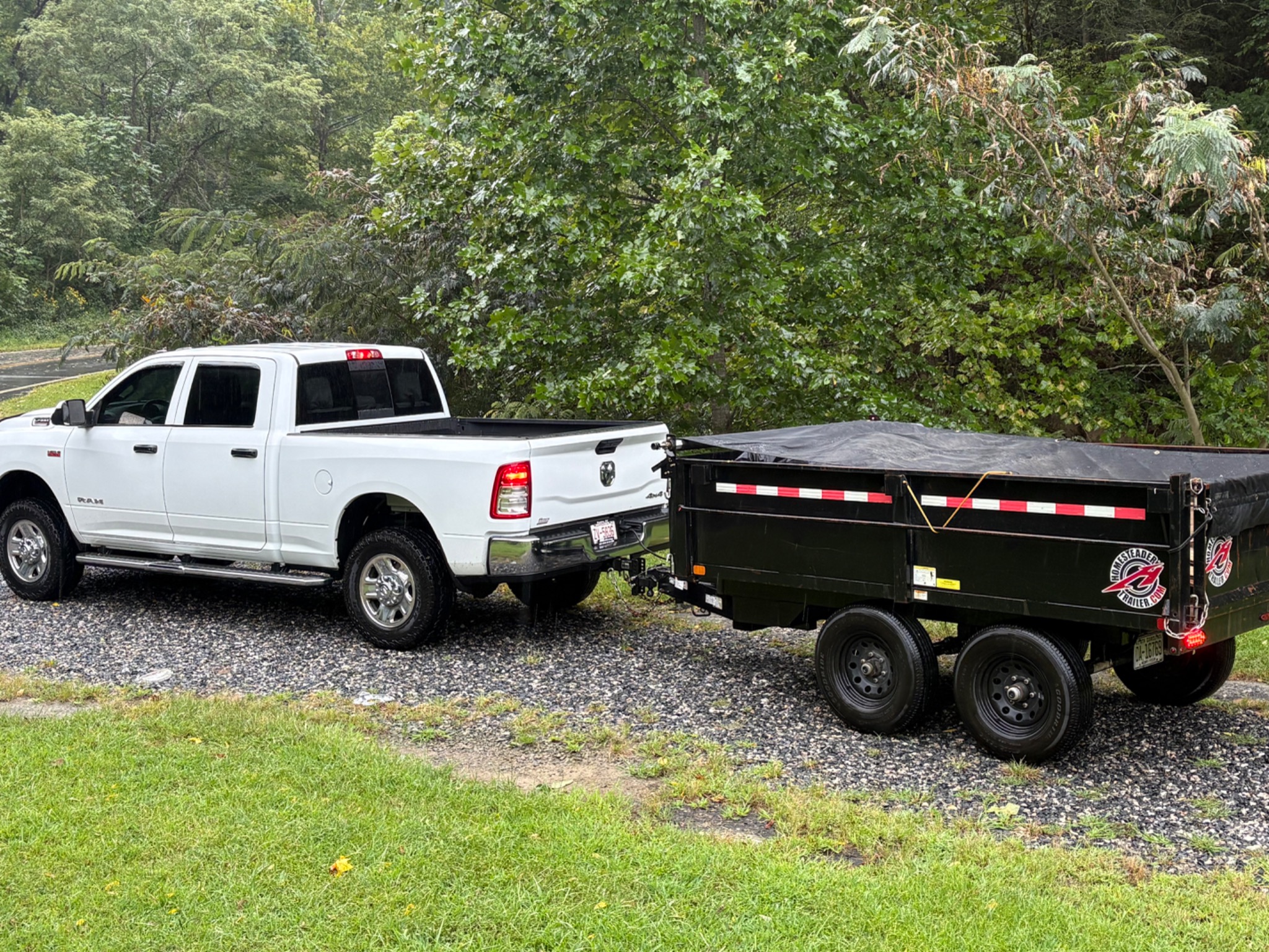 Truck and trailer ready for moving and hauling