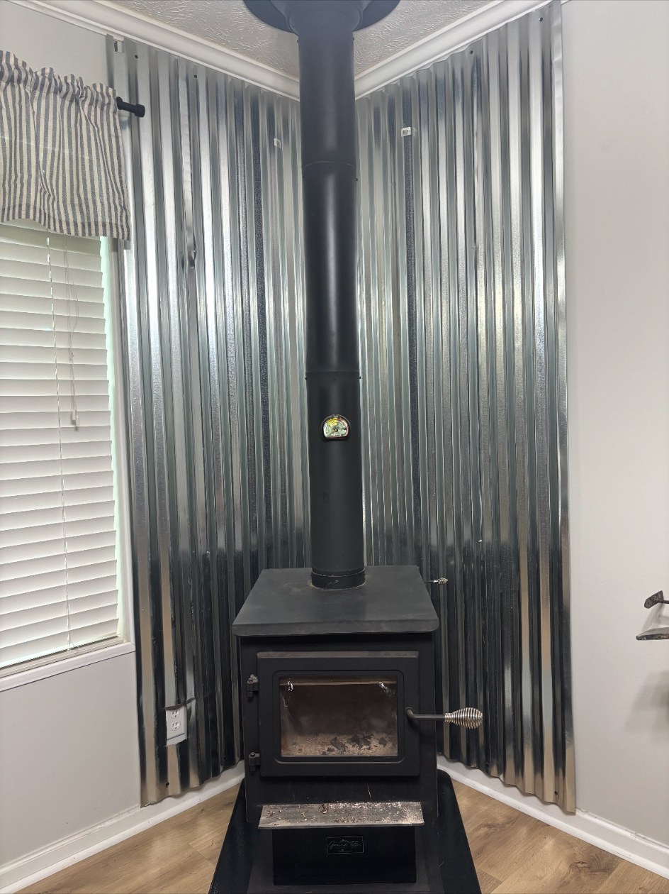 Wood stove installation project